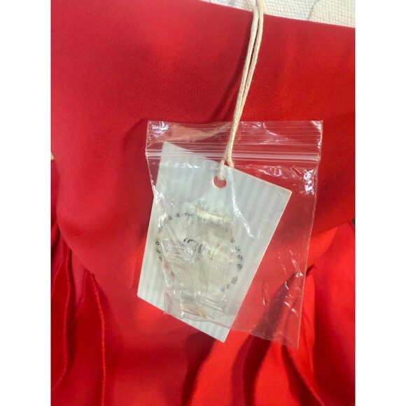 Bella Barnett Red Mini Cocktail Dress XS NWT Strapless Rose Applique Statement - Picture 8 of 13